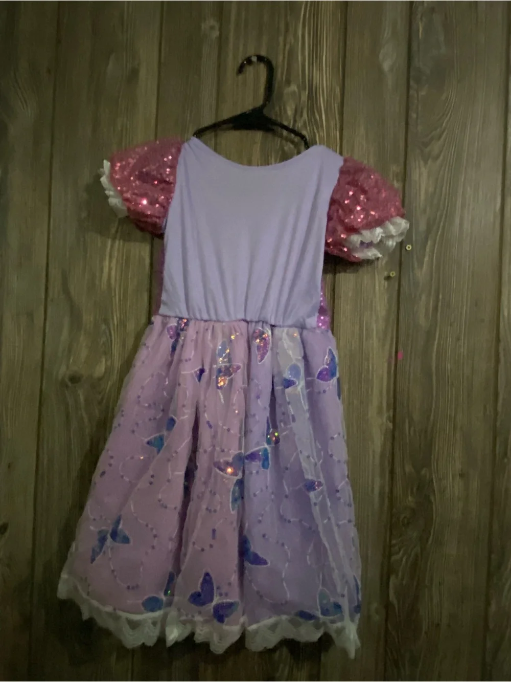 Rapunzel Inspired Butterfly Sequin Kids Costume Dress